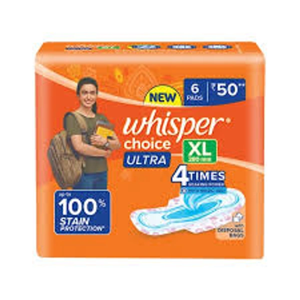 Whisper Choice 100% Stain Protection XL 280 mm - 6 Pieces - 6 Pieces