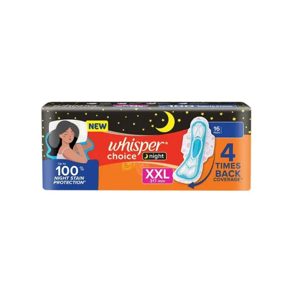 Whisper Choice Nights Sanitary Pads (16 Pieces) - 16 Pieces