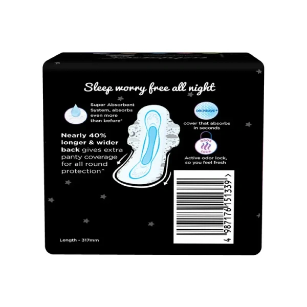 Whisper Ultra Bindaz Night Sanitary Pads (XL+ Wings) - 15 Pieces - 15 Pieces