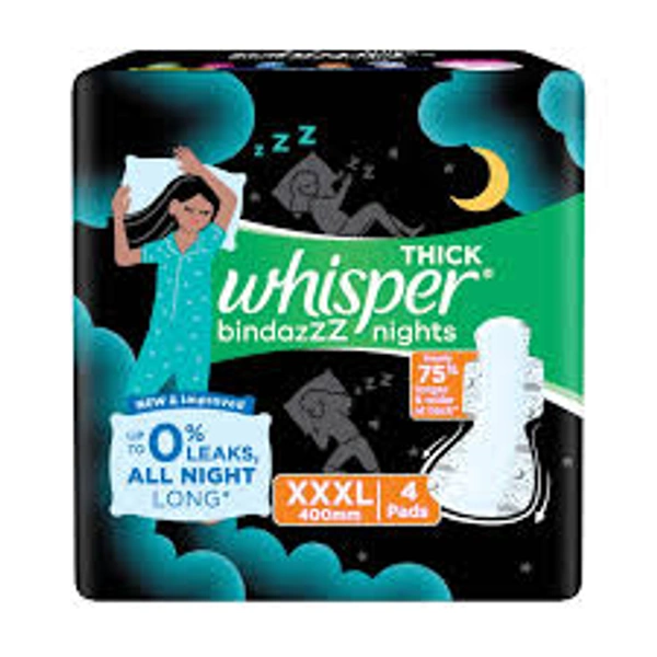 Whisper Ultra Bindazzz Night XXXL 400 mm 4 Pads - 4 Pads