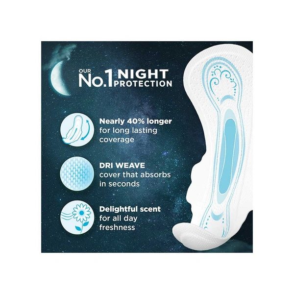 Whisper Ultra Nights Sanitary Pads (16 Pieces) - 15 Pieces