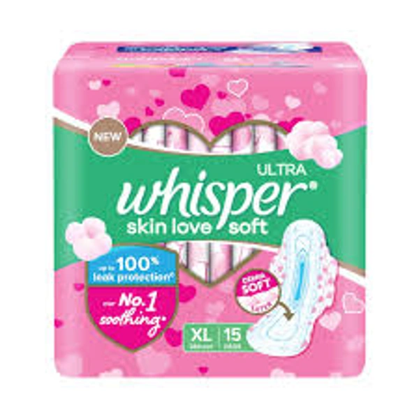 Whisper Ultra Skin Love Soft XL 15 Pads - 15 Pads