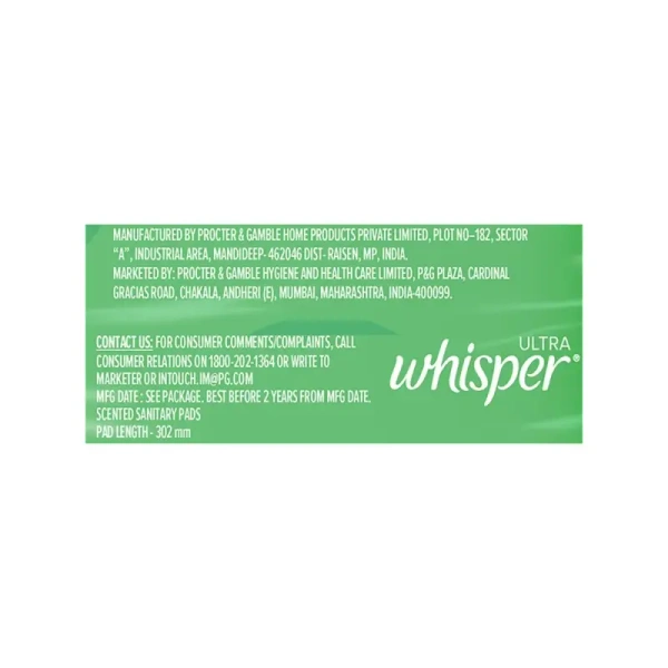 Whisper Ultra Upto No Gap No Leaks Sanitary Pads (XL+, 30 Pieces) - 30 Pieces