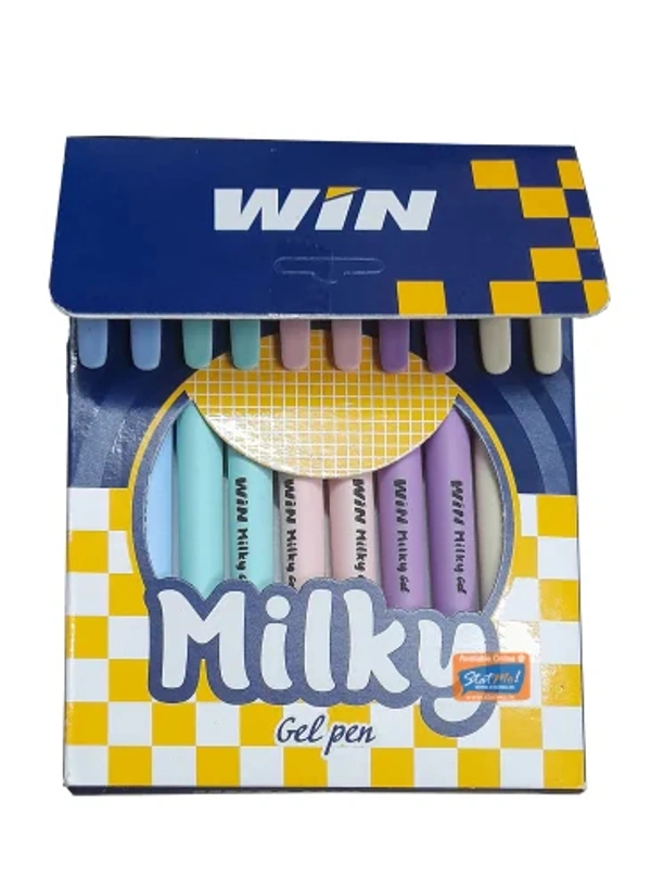 Win Milky Gel Pen Black-1 Pkt (10 Piece) - 1 Pack