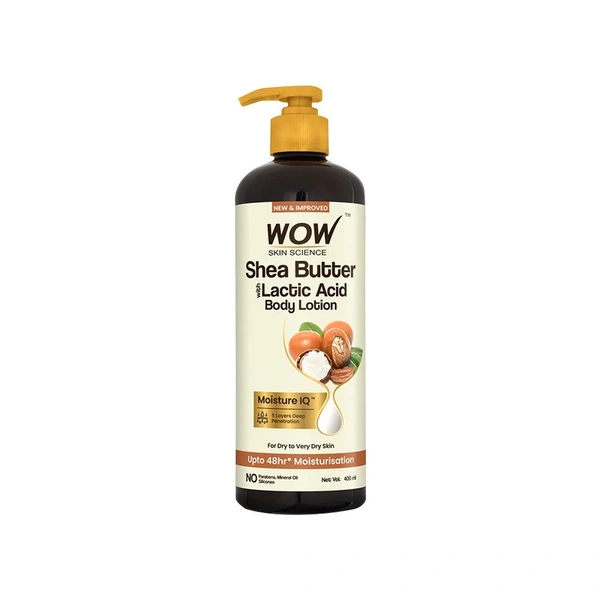 Wow Skin Science Shea Butter With Lactic Acid Body Lotion - 400 ml