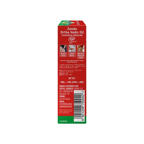 Zandu Ortho Vedic Pain Relieving Oil - 60 ml - 60 ml