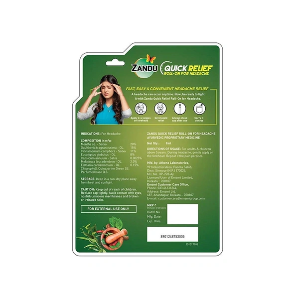 Zandu Quick Pain Relieving Roll On - 9 ml - 9 ml