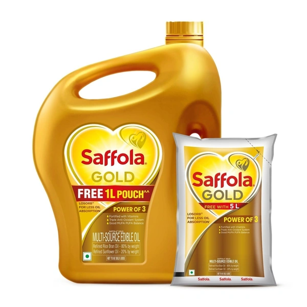 SAFFOLA GOLD 5 LTR + 1 LTR FREE - 5 LTR