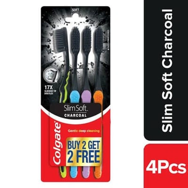Colgate Slim Soft Charcoal 2+2 Toothbrush Saver Pack - 1 Pack