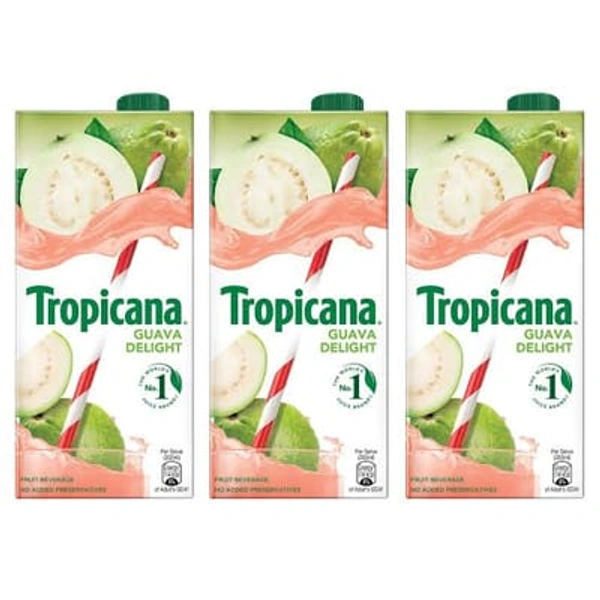 Tropicana Guava Delight Juice - 200 ml - Pack of 3 - Pack