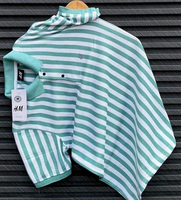 Branded Surplus Stripped Polo OG - M, Pelorous