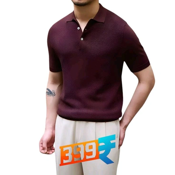 Branded Imported Surplus Polo Knitted OG - L, Ripe Plum