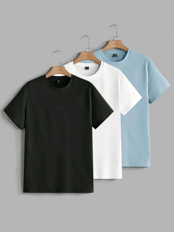 Branded Plain Solid Tshirts Ultra Comfort - White, M
