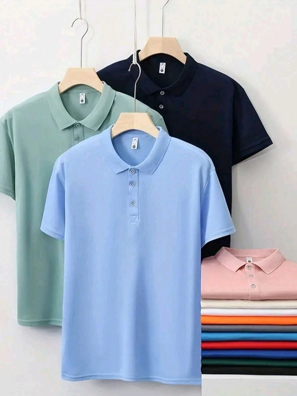  Premium Polo Tshirt For Mens - L, Cyan Aqua