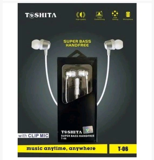 Toshita T-60 Stereo In Ear Wired Ear-Phone - White
