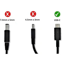SKU-0582/ Dell Original 65W Laptop Adapter-Black, USB/ C- TYPE ADAPTER, Warranty 1 Year.