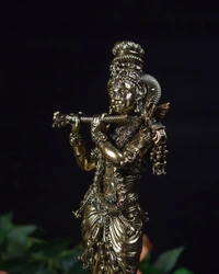 Brass Fine art Krishna idol