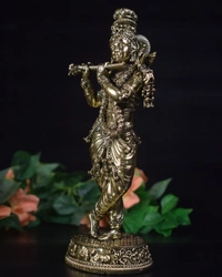 Brass Fine art Krishna idol