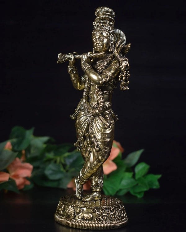 Brass Fine art Krishna idol