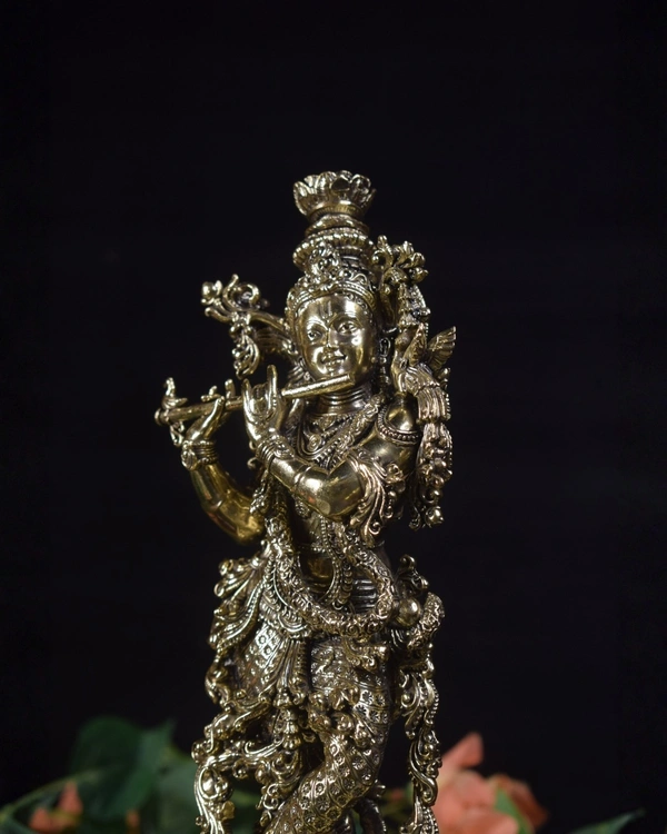 Brass Fine art Krishna idol