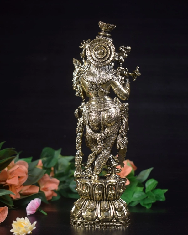 Brass Fine art Krishna idol