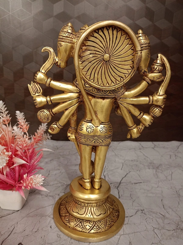 Brass Panchamukhi Hanuman Statue 