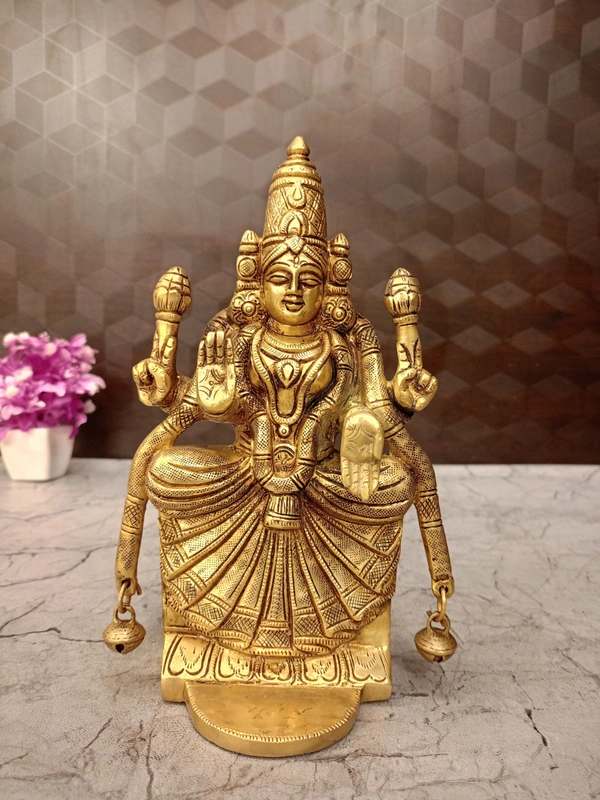 DecorsOne Brass idol of Goddess Padmavathi 9"