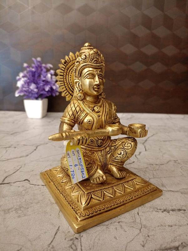 Brass Annapoorani Statue For Pooja / Wisdom and Enlightenment 