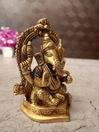 Brass Arch Ganesha Statue For Pooja And Offices / Pure Antique and handicraft Idol 
