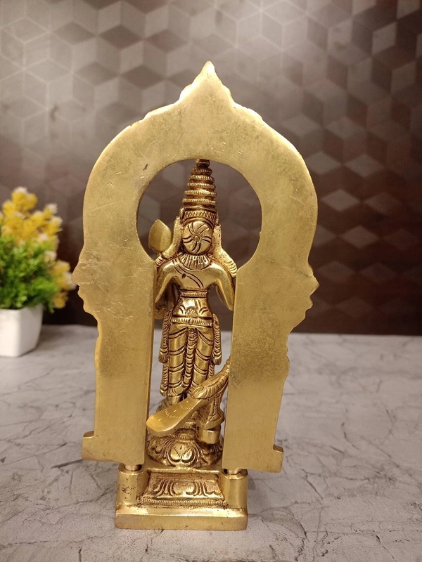 Buy Brass Arch Murugan Well Designed For Pooja & Office, Handicraft And Golden Antique Finish