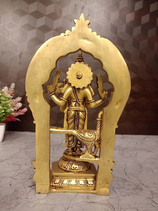 Brass Murugan Idol , Subramaniya Swamy Handicraft Statue For Pooja And Gifts 