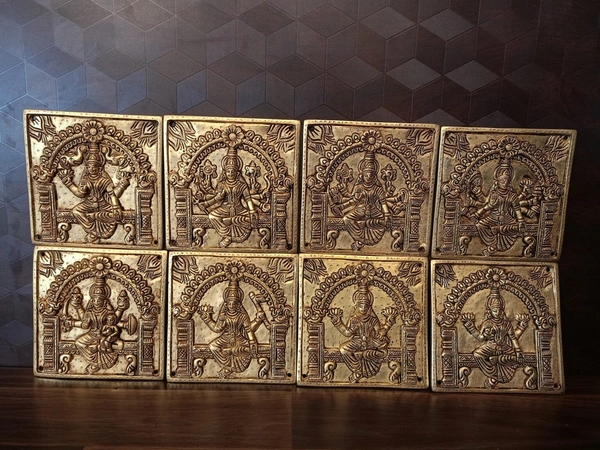 Brass Ashtalakshmi door panel