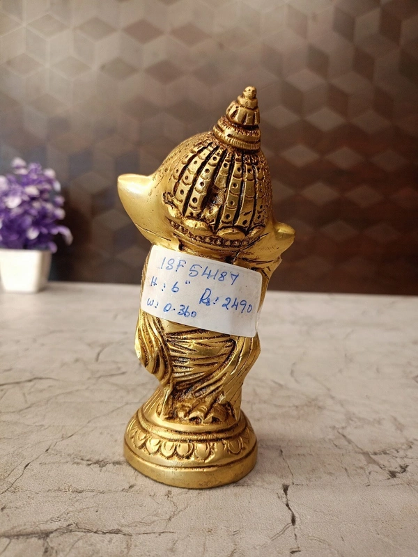 Brass Baby Ganesha Idol / Antique And Handicraft Statue , New Beginnings and Auspiciousness