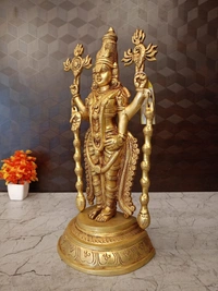 Divine Brass Balaji Idol for Pooja & Home Decor , Bring Blessings Home: Premium Perumal Idol 