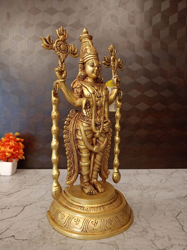 Divine Brass Balaji Idol for Pooja & Home Decor , Bring Blessings Home: Premium Perumal Idol 