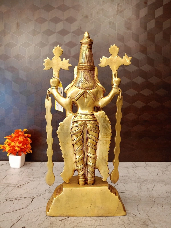 Divine Brass Balaji Idol for Pooja & Home Decor , Bring Blessings Home: Premium Perumal Idol 