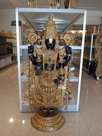 DecorsOne Brass Tirupati Balaji idol’s black antique finish / Bring Wealth, Peace & Protection Home