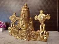 DecorsOne Brass Wall Mount Half Balaji / Divine Brass Venkateswara  Idol Bring Wealth, Peace & Protection Home