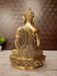 Buy Brass Buddha Statue Sitting On Oval Designer Base 