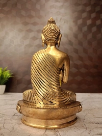 Brass Buddha Idol For Home Decor Half Base Design