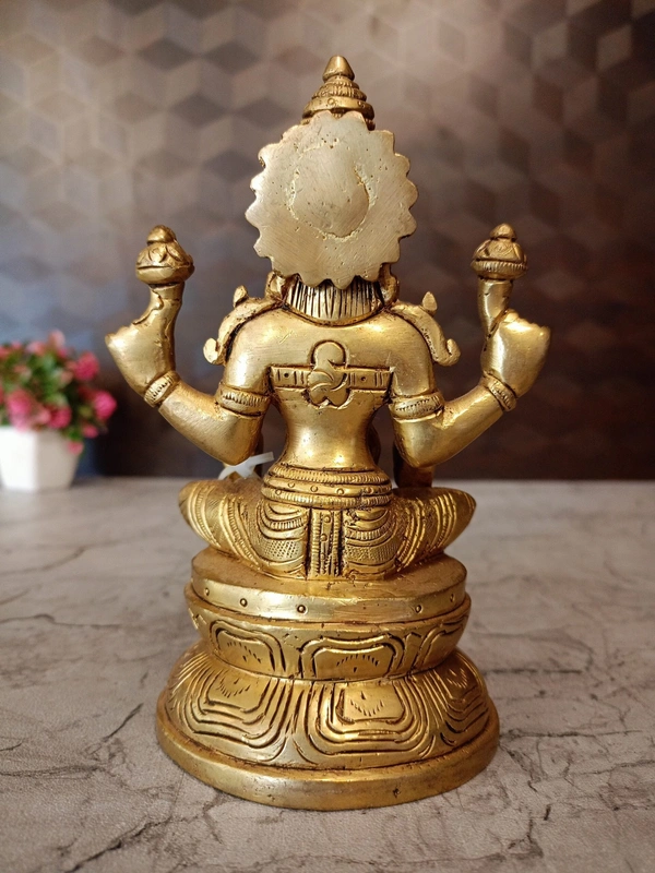 Brass Mahalakshmi With Coin Idol