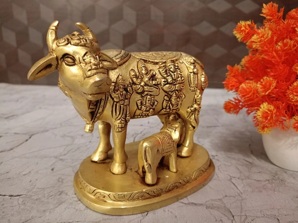 Buy Brass Cow And Calf With All Gods