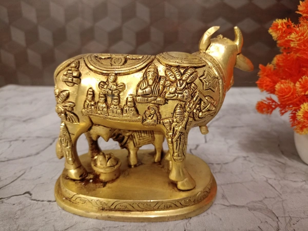 Buy Brass Cow And Calf With All Gods