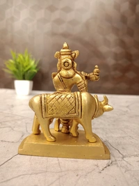 DecorsOne Buy Brass Cow Krishna Statue 4″