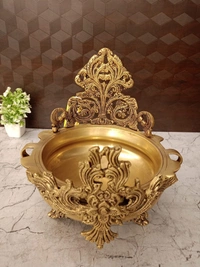 Brass Designer Uruli With Golden Antique Finish