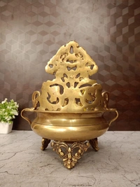 Brass Designer Uruli With Golden Antique Finish