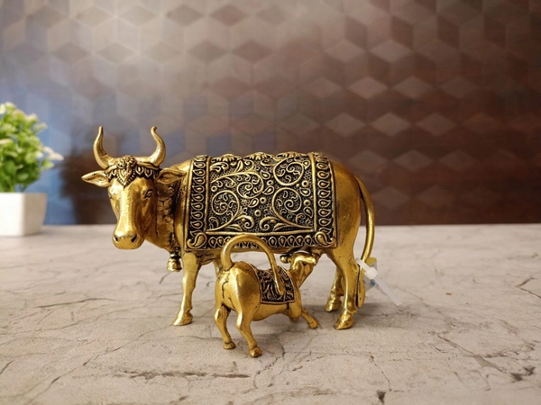 Brass Fine Art Cow And Calf