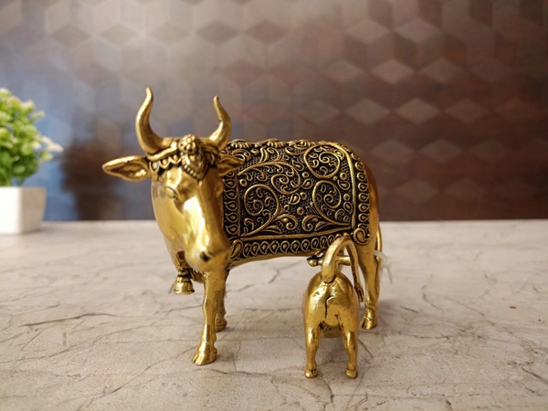 Brass Fine Art Cow And Calf