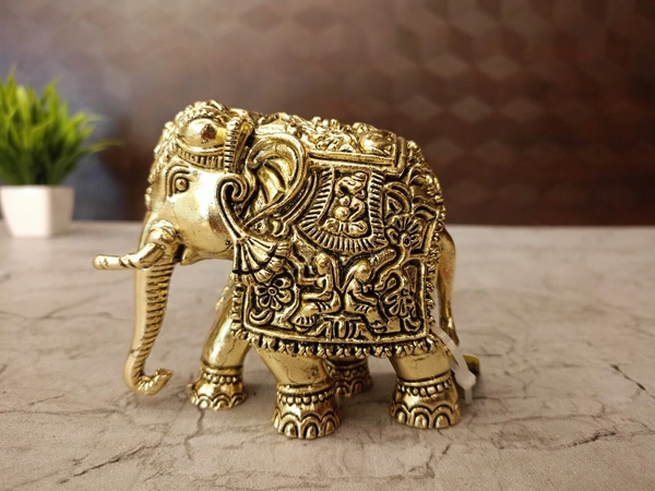 Brass Fine Art Elephant Statue For Home Decor And Gifts