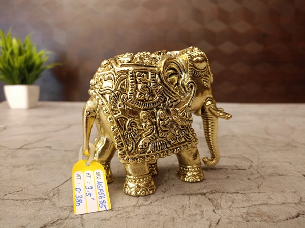 Brass Fine Art Elephant Statue For Home Decor And Gifts